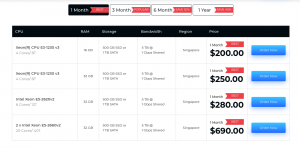 dedicated server in singapore plan