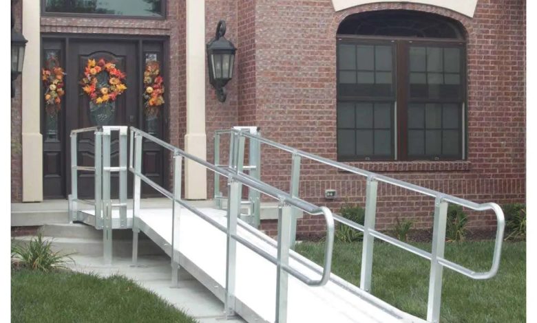 Portable ramps with handrails